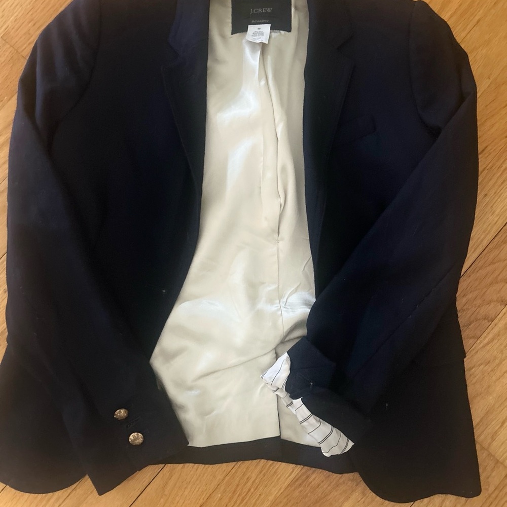 J. CREW Black Blazer with Cream Lining